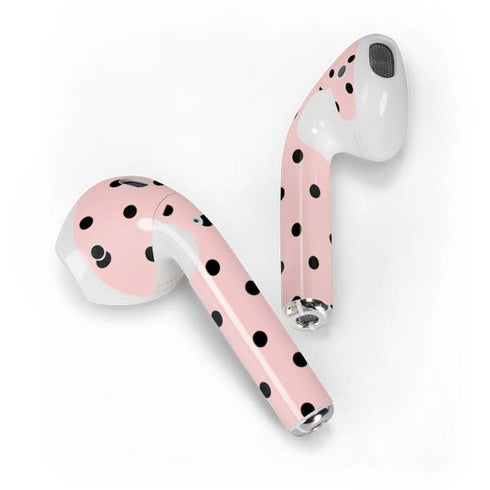 Pink and Black Polka Dots Apple AirPods Skin