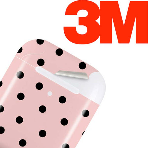 Pink and Black Polka Dots Apple AirPods Skin