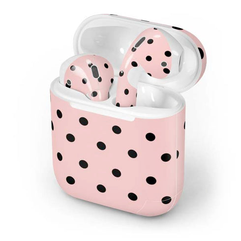 Pink and Black Polka Dots Apple AirPods Skin