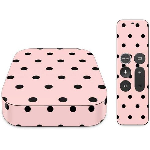 Pink and Black Polka Dots Apple TV Skin