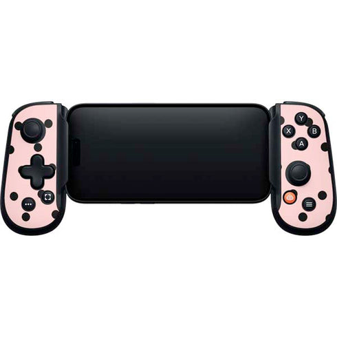 Pink and Black Polka Dots Backbone One for iPhone Game Controller Skin