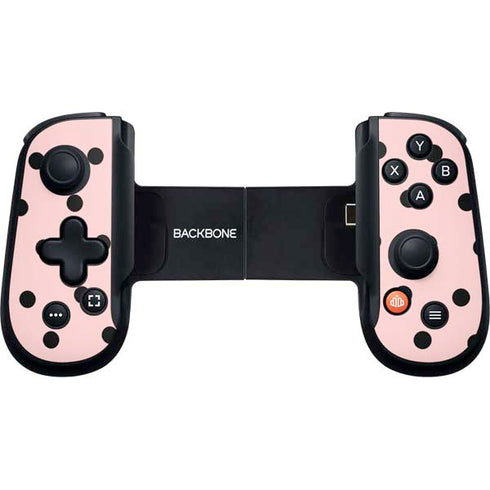Pink and Black Polka Dots Backbone One for iPhone Game Controller Skin
