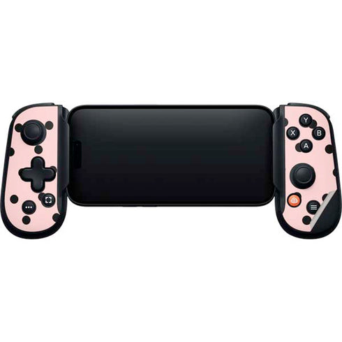 Pink and Black Polka Dots Backbone One for iPhone Game Controller Skin