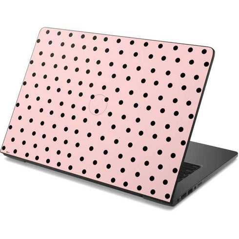 Pink and Black Polka Dots Dell Chromebook Skin