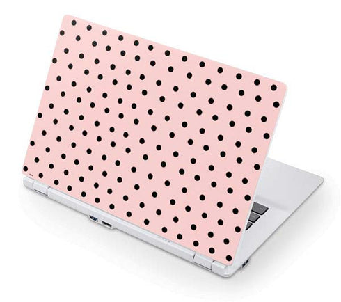 Pink and Black Polka Dots Acer Chromebook Skin