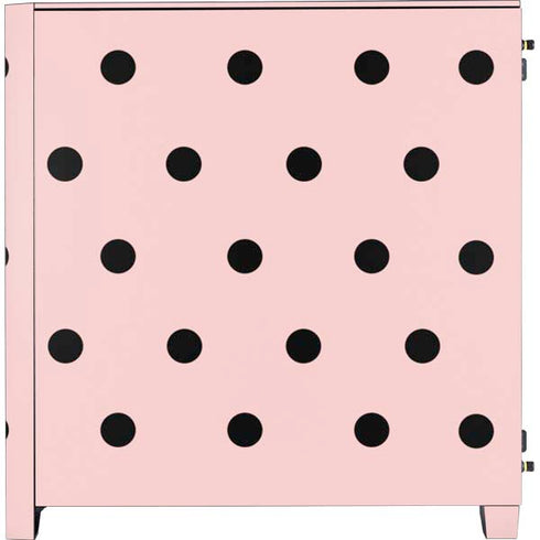 Pink and Black Polka Dots Corsair 4000D Tempered Glass Mid-Tower ATX Case Skin