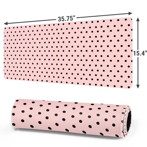Pink and Black Polka Dots Gaming Mouse Pad