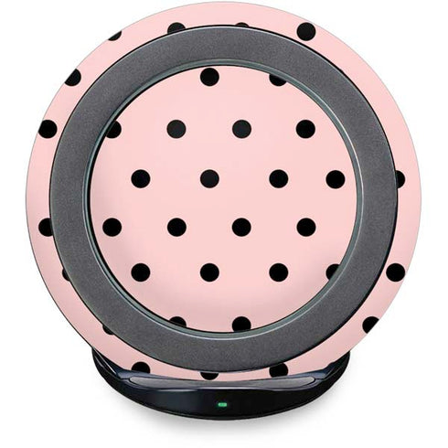 Pink and Black Polka Dots Fast Charge Wireless Charging Stand Skin