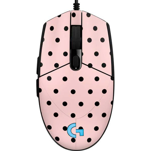 Pink and Black Polka Dots G203 Prodigy RGB Wired Gaming Mouse Skin