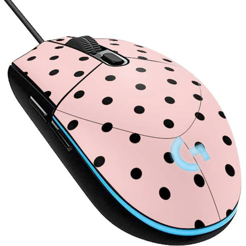 Pink and Black Polka Dots G203 Prodigy RGB Wired Gaming Mouse Skin