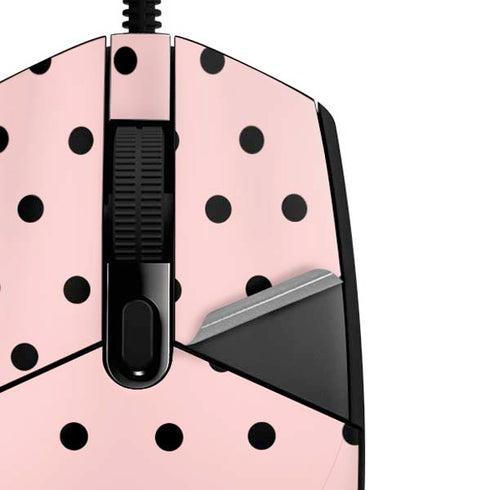 Pink and Black Polka Dots G203 Prodigy RGB Wired Gaming Mouse Skin