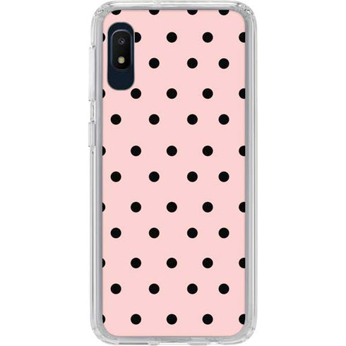 Pink and Black Polka Dots Galaxy A10e Clear Case