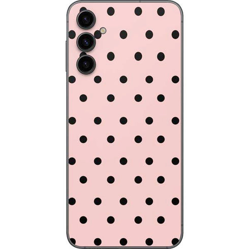 Pink and Black Polka Dots Galaxy A14 5G Skin