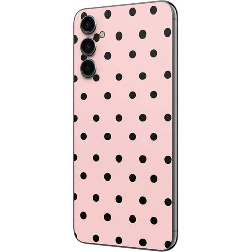 Pink and Black Polka Dots Galaxy A14 5G Skin