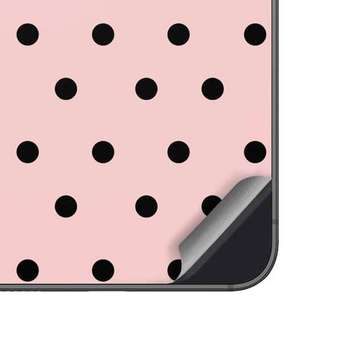 Pink and Black Polka Dots Galaxy A14 5G Skin