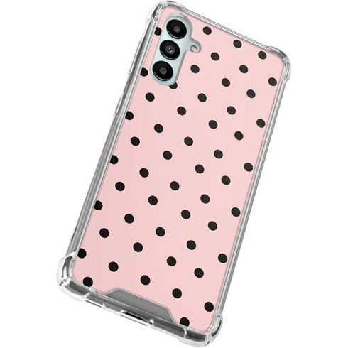 Pink and Black Polka Dots Galaxy A15 5G Clear Case