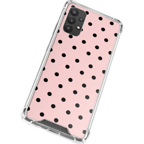 Pink and Black Polka Dots Galaxy A32 5G Clear Case