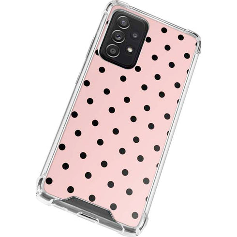 Pink and Black Polka Dots Galaxy A52 5G Clear Case