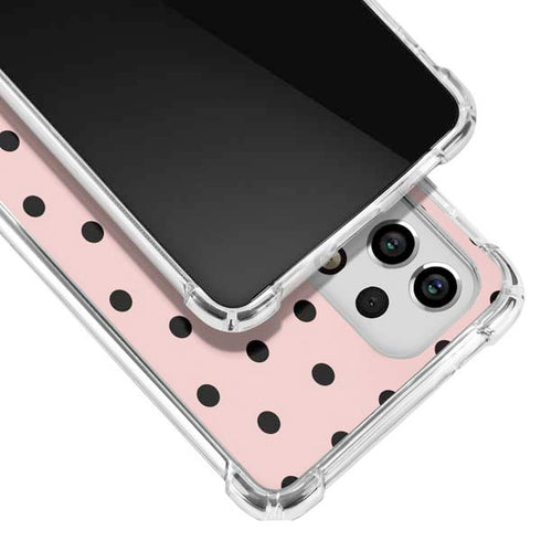 Pink and Black Polka Dots Galaxy A53 5G Clear Case