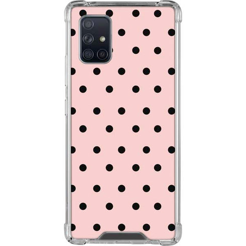 Pink and Black Polka Dots Galaxy A71 5G Clear Case