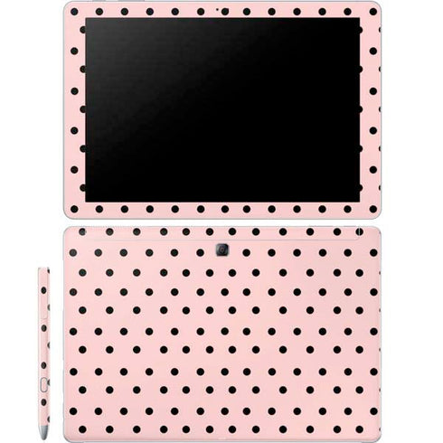Pink and Black Polka Dots Galaxy Book 12in Skin
