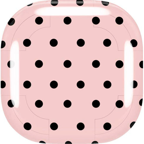 Pink and Black Polka Dots Galaxy Buds Live Skin