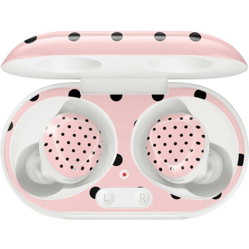 Pink and Black Polka Dots Galaxy Buds Plus Skin
