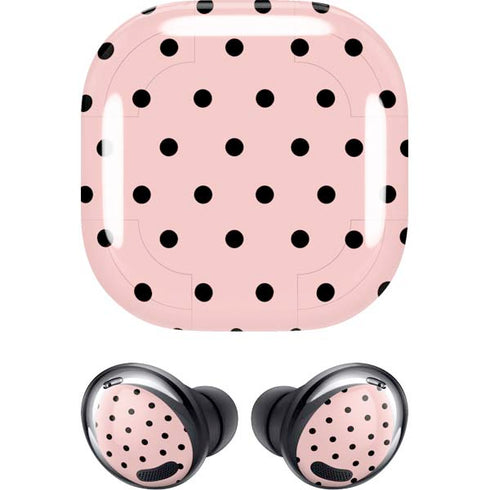 Pink and Black Polka Dots Galaxy Buds Pro Skin