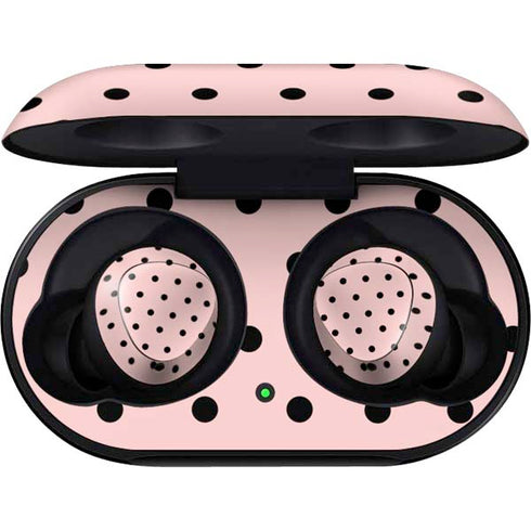 Pink and Black Polka Dots Galaxy Buds Skin