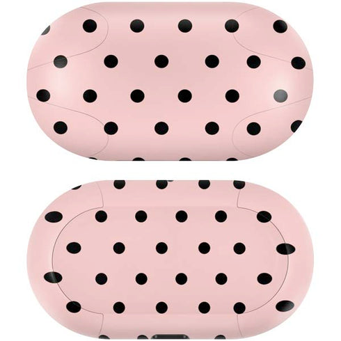 Pink and Black Polka Dots Galaxy Buds Skin