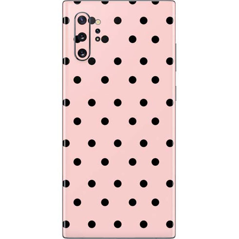 Pink and Black Polka Dots Galaxy Note 10 Plus Skin