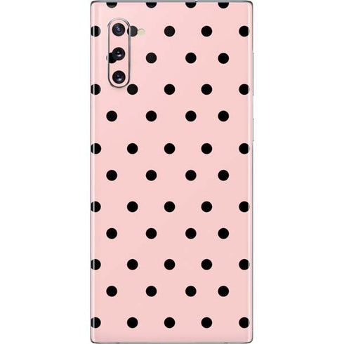 Pink and Black Polka Dots Galaxy Note 10 Skin