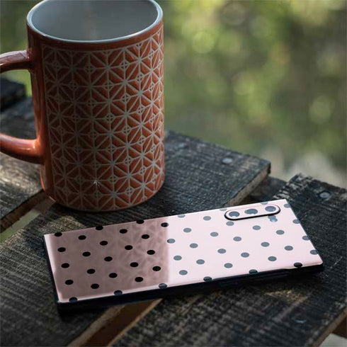Pink and Black Polka Dots Galaxy Note 10 Skin