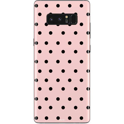 Pink and Black Polka Dots Galaxy Note 8 Skin