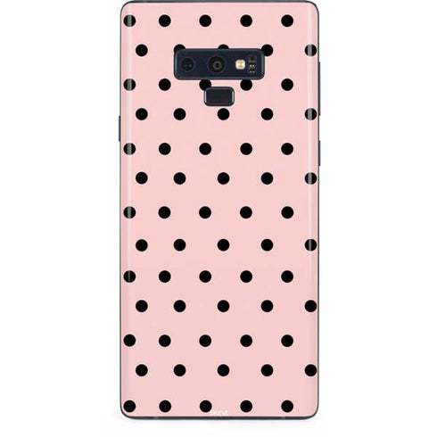 Pink and Black Polka Dots Galaxy Note 9 Skin