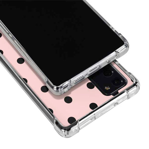 Pink and Black Polka Dots Galaxy Note20 5G Clear Case