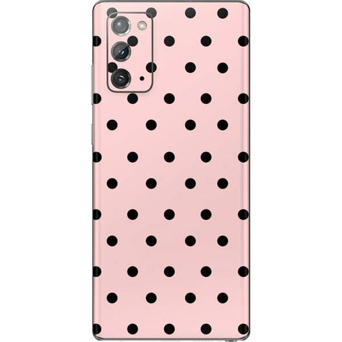 Pink and Black Polka Dots Galaxy Note20 5G Skin