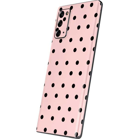 Pink and Black Polka Dots Galaxy Note20 5G Skin