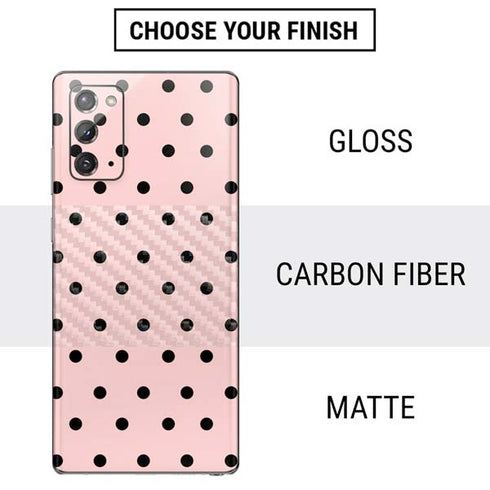 Pink and Black Polka Dots Galaxy Note20 5G Skin