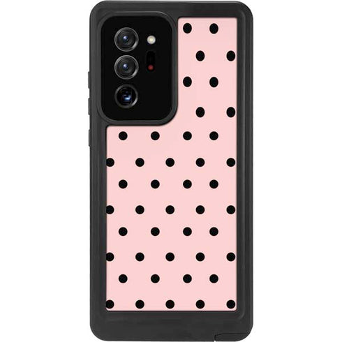 Pink and Black Polka Dots Galaxy Note20 Ultra 5G Waterproof Case