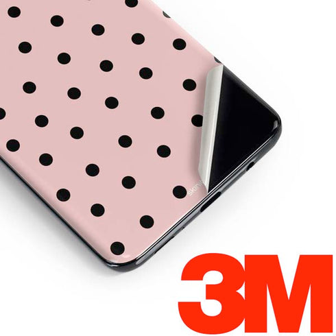 Pink and Black Polka Dots Galaxy S10 Plus Skin