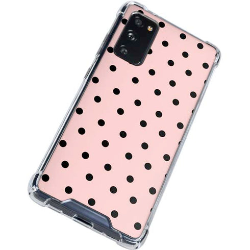 Pink and Black Polka Dots Galaxy S20 FE Clear Case