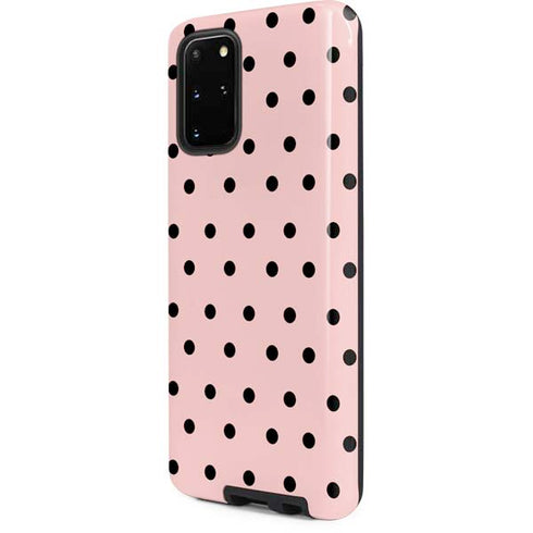 Pink and Black Polka Dots Galaxy S20 Plus Pro Case