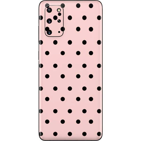 Pink and Black Polka Dots Galaxy S20 Plus Skin