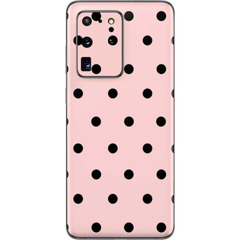 Pink and Black Polka Dots Galaxy S20 Ultra 5G Skin