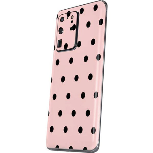 Pink and Black Polka Dots Galaxy S20 Ultra 5G Skin