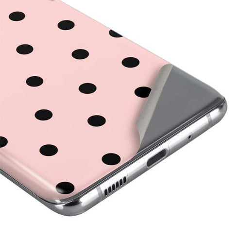 Pink and Black Polka Dots Galaxy S20 Ultra 5G Skin