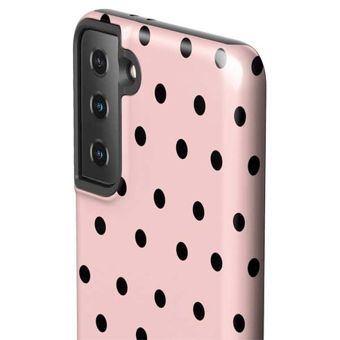 Pink and Black Polka Dots Galaxy S21 Plus 5G Pro Case