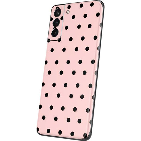 Pink and Black Polka Dots Galaxy S21 Plus 5G Skin