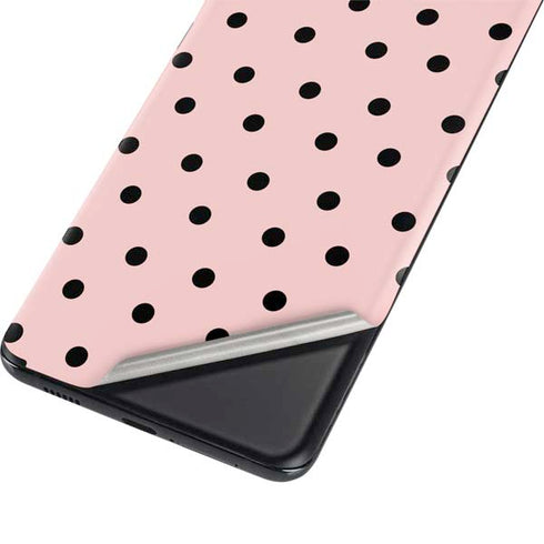 Pink and Black Polka Dots Galaxy S21 Plus 5G Skin